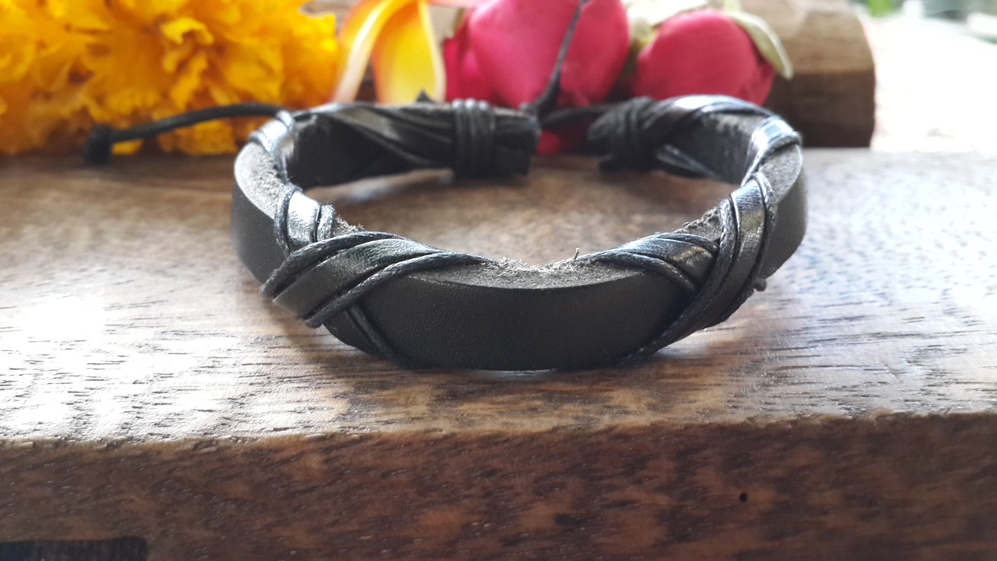 Thick black bracelet store