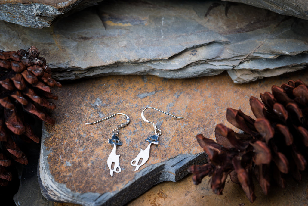 Sterling Silver Thai Dangle Earrings Cool Cats