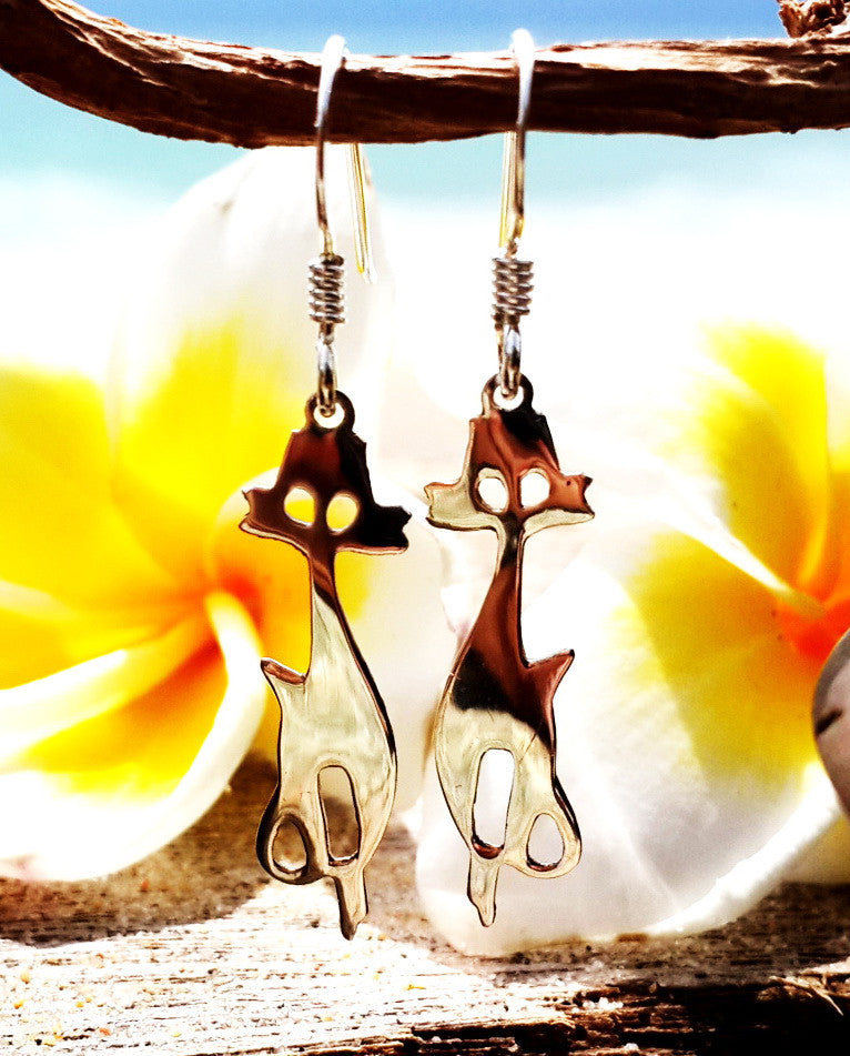 Sterling Silver Thai Dangle Earrings Cool Cats