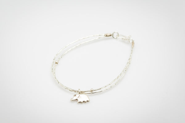 Fair Trade Thai Hill Tribe Silver Bracelet with Elephant Charm